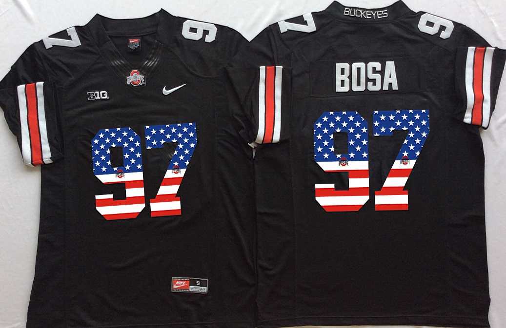 Ohio State Buckeyes #97 Joey Bosa Black USA Flag College Football Stitched Jersey